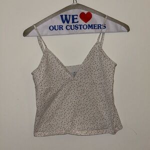 BRANDY MELVILLE Floral White Women's Top